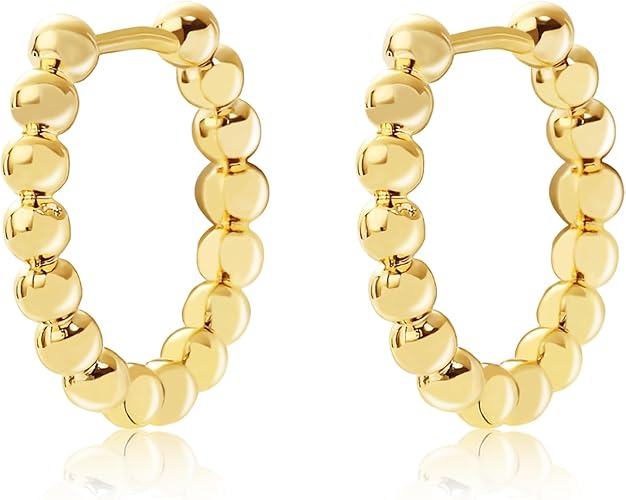 18K Gold Huggie Hoop Earrings
