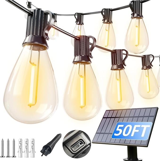 50FT Solar String Lights