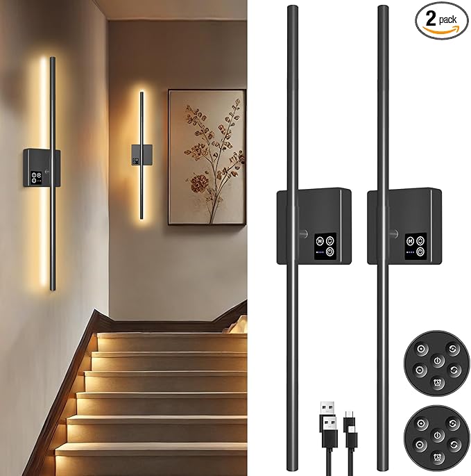 Battery Operated Wall Sconces Set