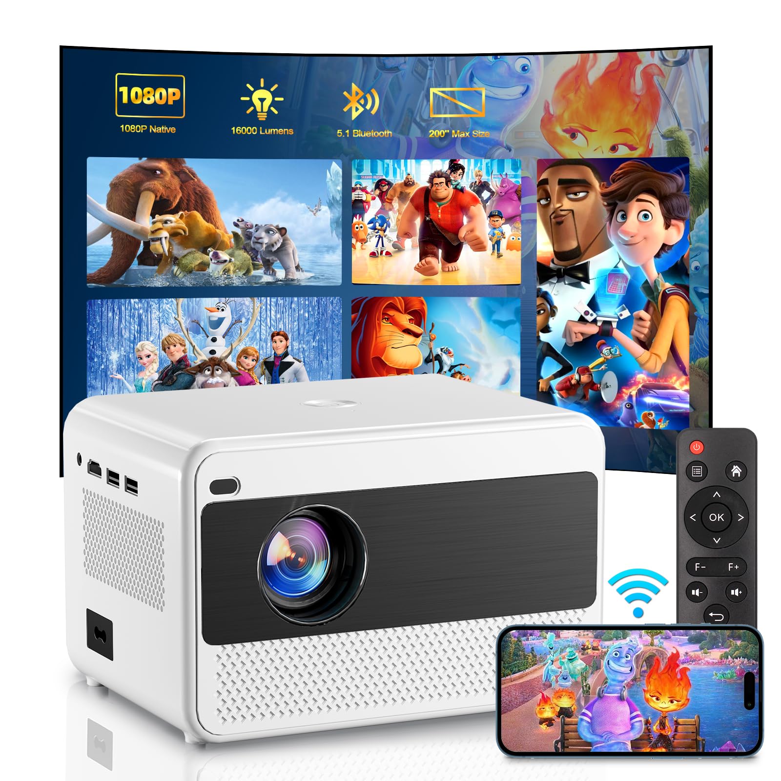 Video Projector with 5G WiFi