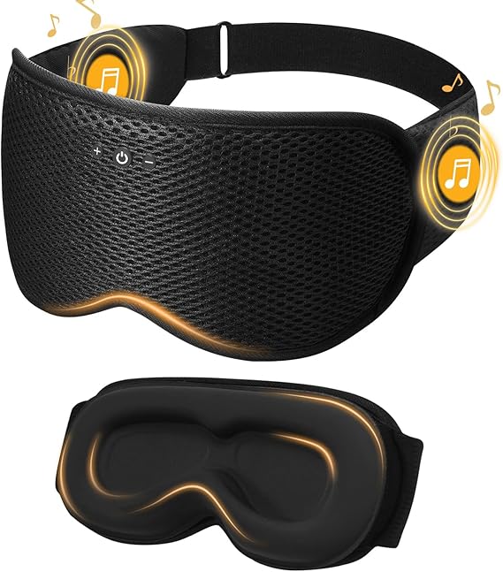 3D Contoured Sleep Mask with Bluetooth Headphones