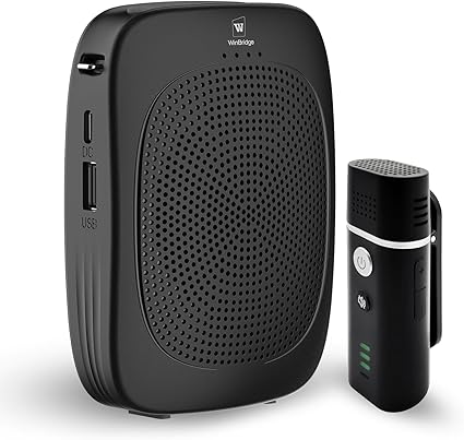 Bluetooth Voice Amplifier with Wireless Mic – Portable PA System for Teachers, 15hr Battery, 15m Range, USB/Bluetooth Audio C006
