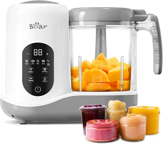 BEAR 2024 Baby Food Maker – 5-in-1 Steamer, Blender & Puree Maker with Self-Cleaning | Touch Screen Control