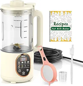 BEYN 10-in-1 Nut Milk Maker Machine – 60oz Plant-Based Milk Maker with 48 Titanium Blades, Auto Clean, Temp Hold & Delay Start for Almond, Oat, Soy Milk