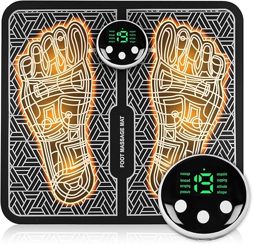 TENS Unit & EMS Foot Massager – Rechargeable Muscle Stimulator for Back, Leg & Shoulder Pain Relief with LCD Display