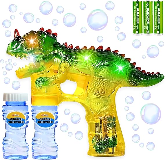Dinosaur Bubble Gun – Automatic Bubble Blower for Kids