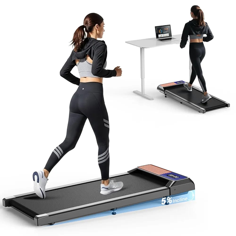 Walking Pad Treadmill – 2.5HP Portable Under Desk Treadmill with 5% Incline, 265 Lbs Capacity & Remote Control