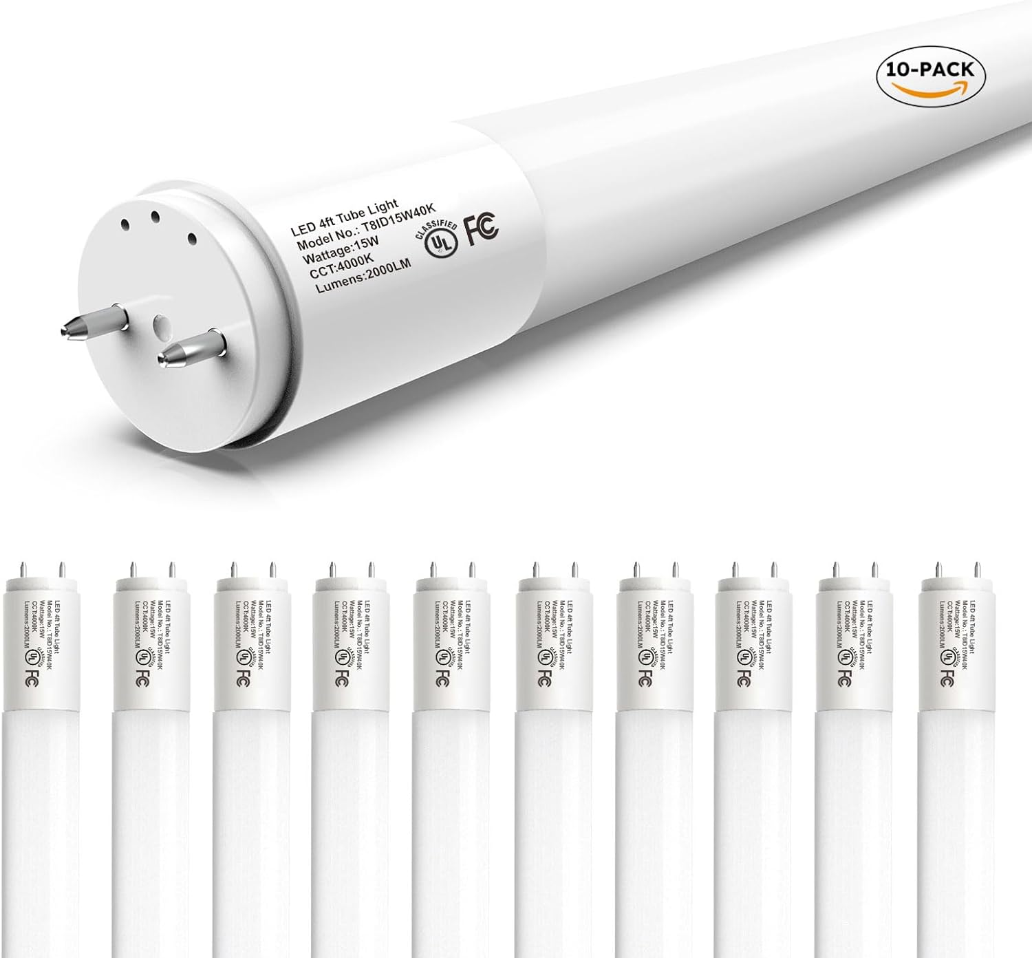 10-Pack T8 LED Bulbs (4-Foot)