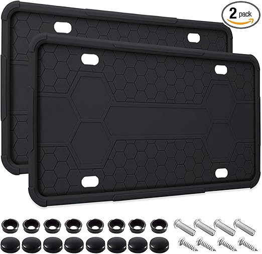All-Weather Silicone License Plate Frames (2-Pack)
