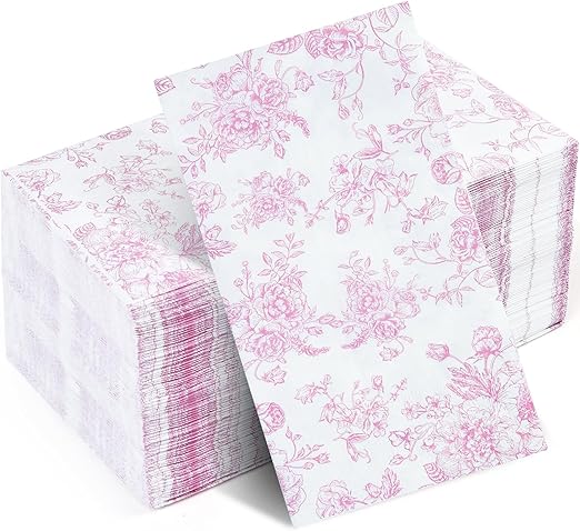 Pink Floral Disposable Guest Towels