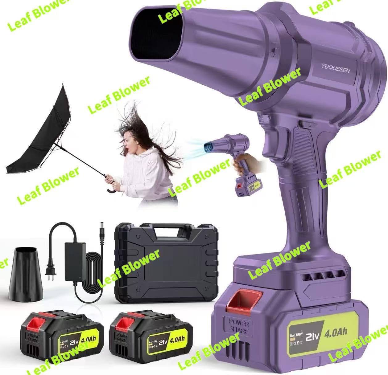 600000RPM Cordless Leaf Blower with 2×4.0Ah Batteries