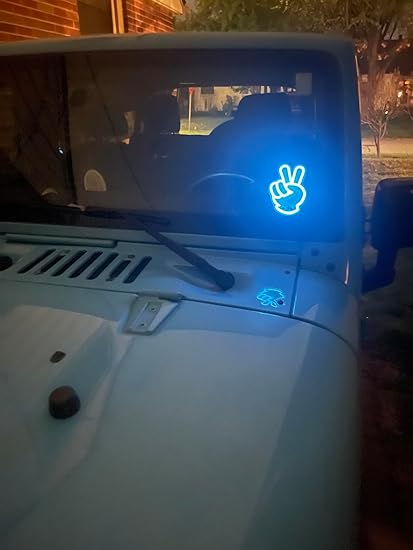 Peace-Sign Wave LED Light for Cars