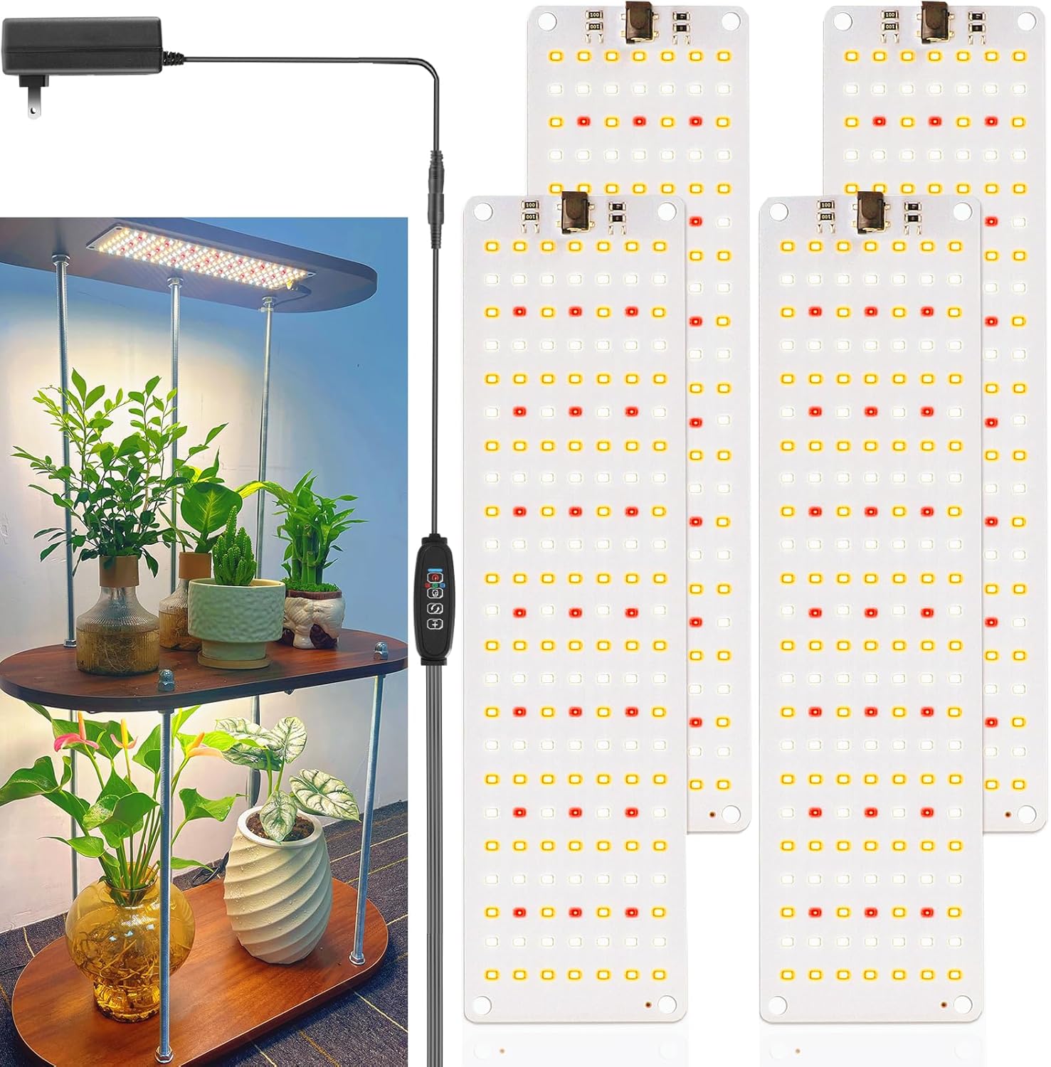 Full-Spectrum LED Grow Lights (4-Pack)