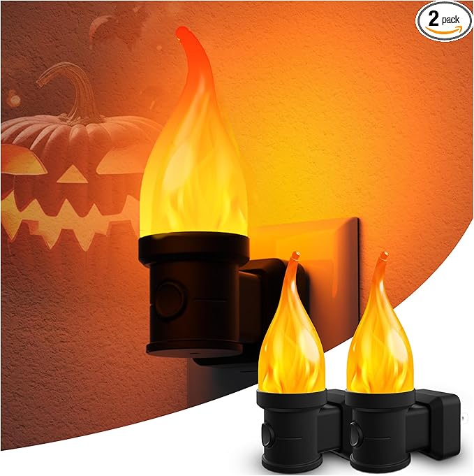 KINDEEP Flickering Flame Night Light (2-Pack)