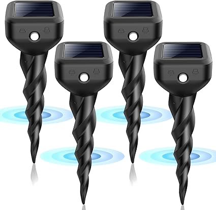 Solar Powered Ultrasonic Animal Repellent [4 Pack]