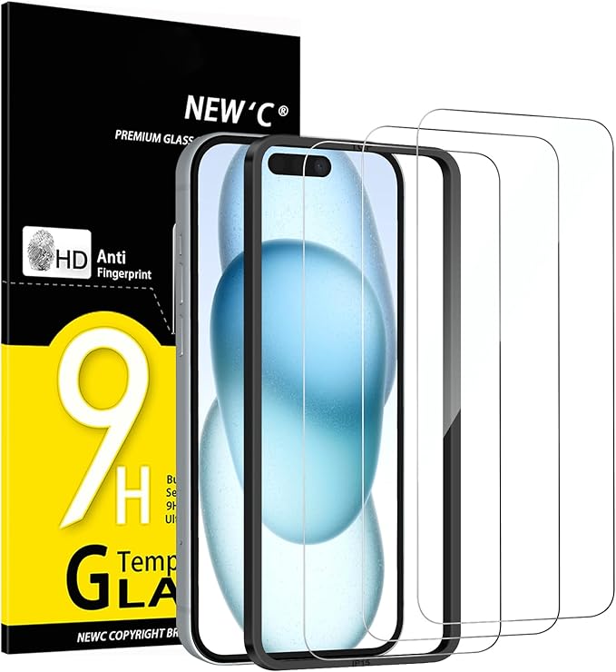 NEW’C Tempered Glass Screen Protector for iPhone 16/15