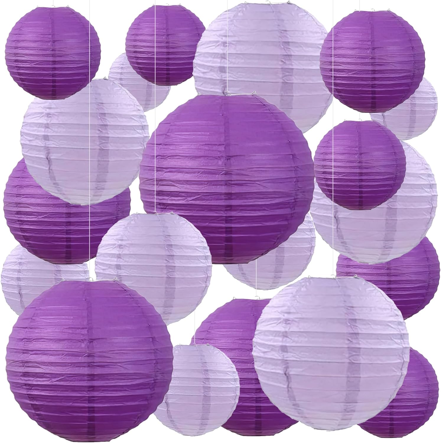 Purple Paper Lanterns (20-Pack)