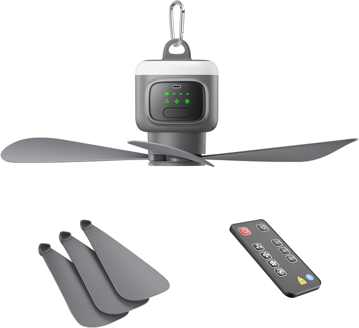 VVU&CCO 18-Inch Portable Ceiling Fan with Light