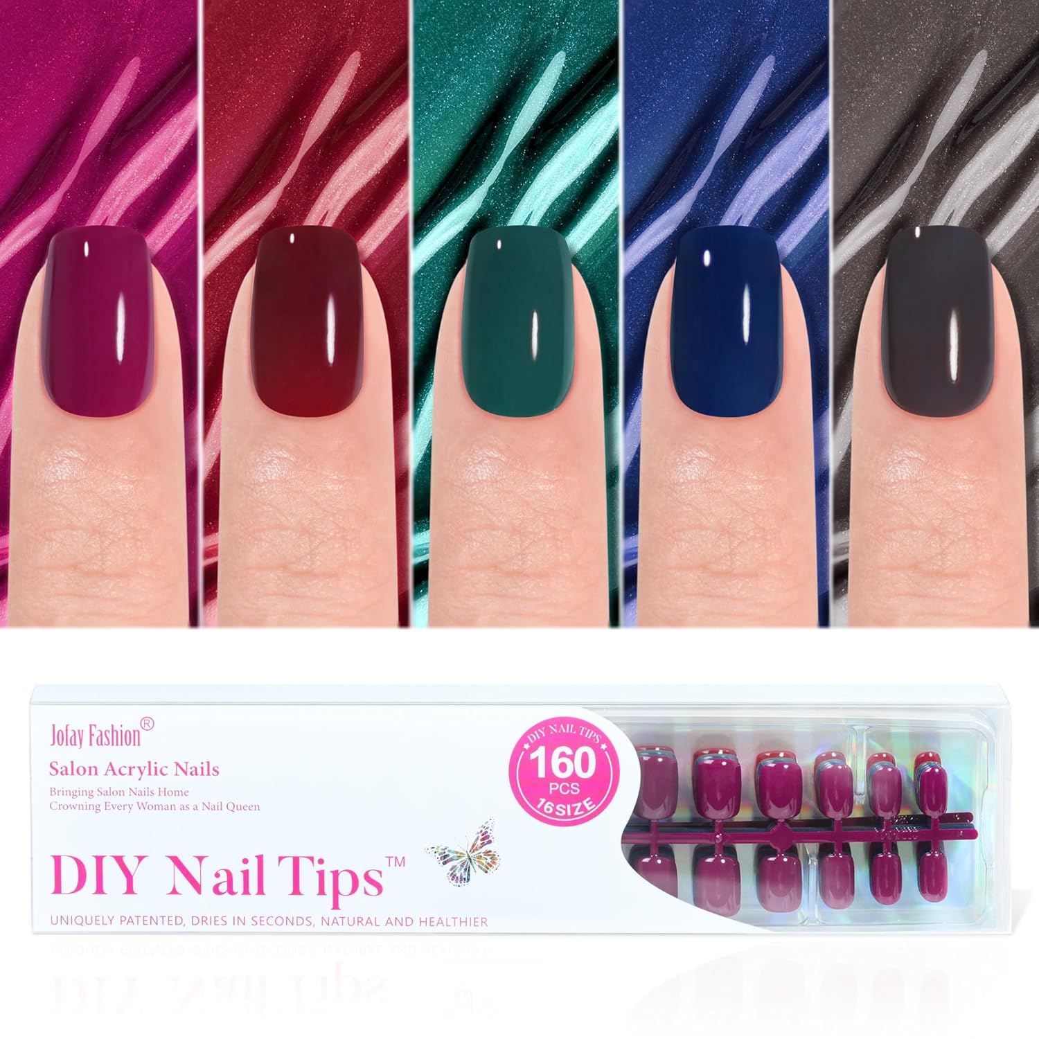 Solid Color Press-On Nails Kit
