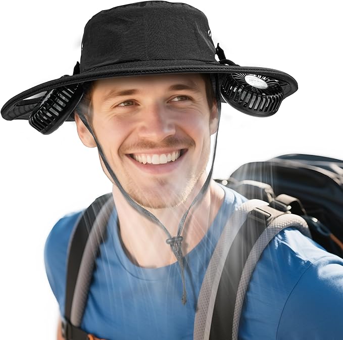 2-in-1 Hands-Free Hat Fan with Detachable Neck Fan