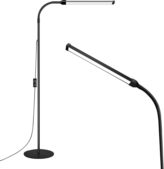 Dimmable LED Floor Lamp with Gooseneck