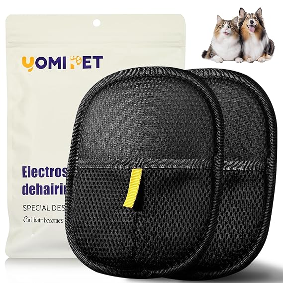 YOMI Reusable Pet Hair Remover Gloves (2-Pack)