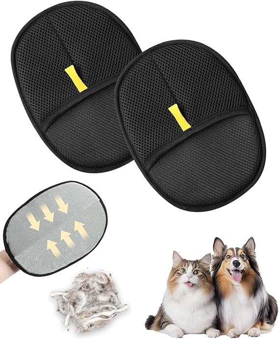 2-Pack Pet Hair Removal Gloves
