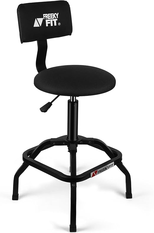 Adjustable Shop Stool with Backrest