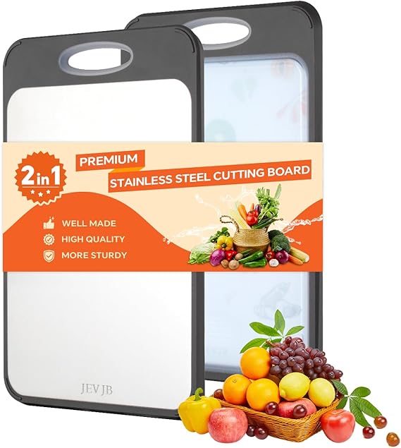 Double-Sided Stainless Steel and PP Cutting Board