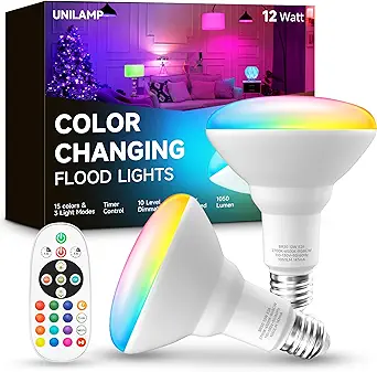 2-Pack BR30 Color Changing LED Light Bulbs