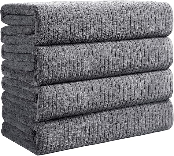 Extra-Large Microfiber Bath Towel Set (4 Pack)