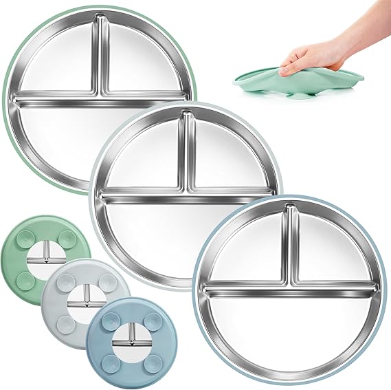 Bella’s Friends Stainless Steel Toddler Plates (3-Pack)