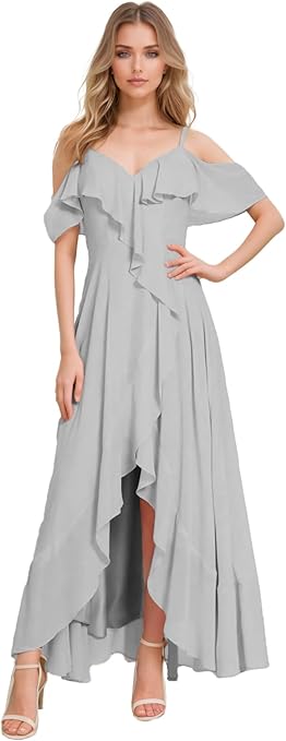 2024 Chiffon Cold Shoulder Bridesmaid Dress