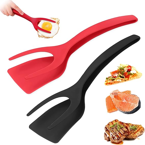 2-in-1 Grip and Flip Spatula Tongs (2-Pack)