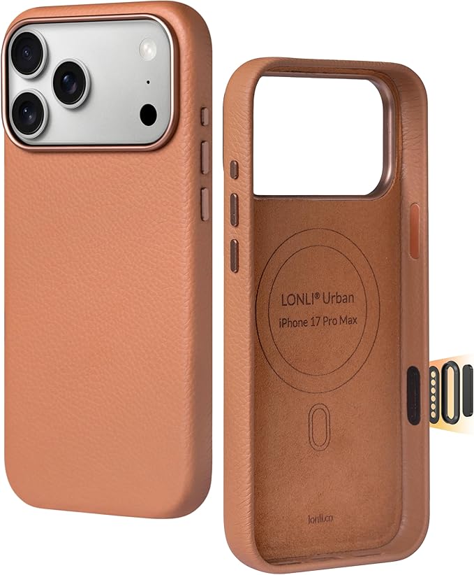 LONLI Urban Pebbled Leather Case for iPhone 17 Pro