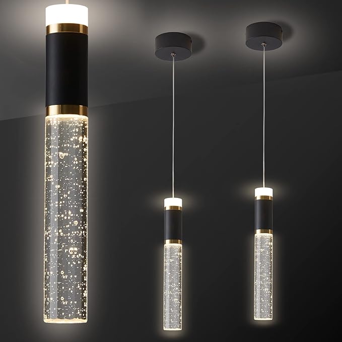 2-Pack LED Crystal Pendant Lights
