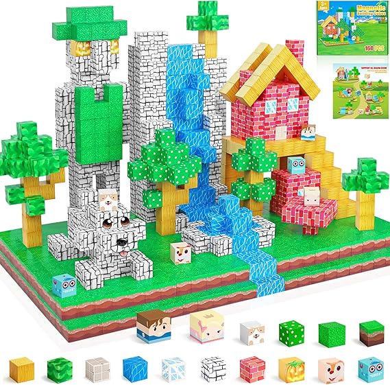 Magnetic Block Building Blocks (160 Pieces)