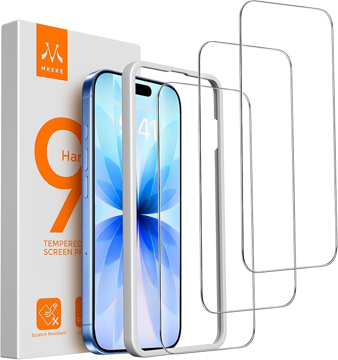 Mkeke Screen Protector for iPhone 17 (3-Pack)