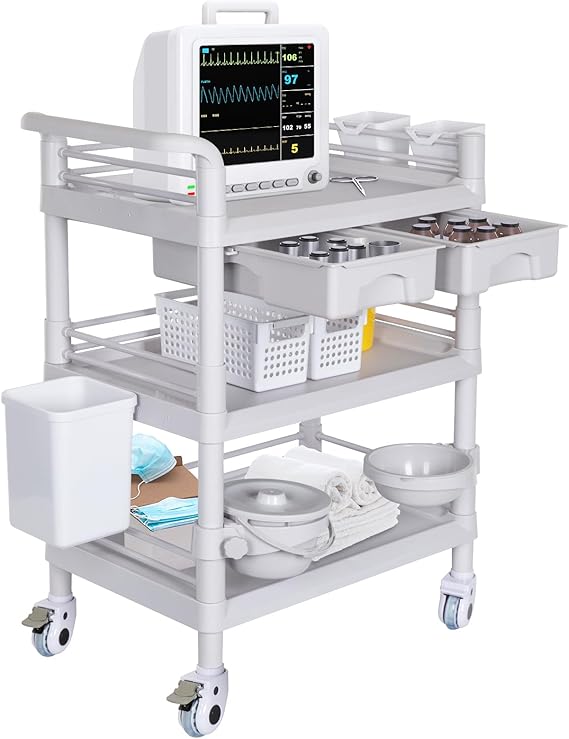 3-Tier Mobile Medical Cart