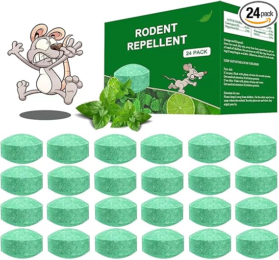 24 Pack Peppermint Oil Mouse and Rodent Repellent