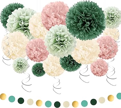 Sage Green & Blush Party Decorations