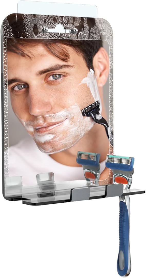 Fogless Shower Mirror with Razor Holder