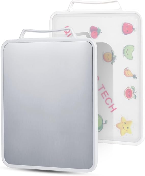 Double-Sided Stainless Steel and Plastic Cutting Board