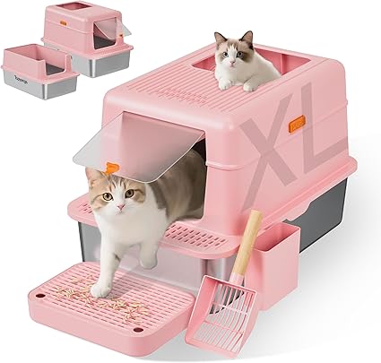 Stainless Steel Cat Litter Box with Lid