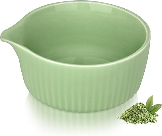 Traditional Ceramic Matcha Bowl (Chawan) with Spout