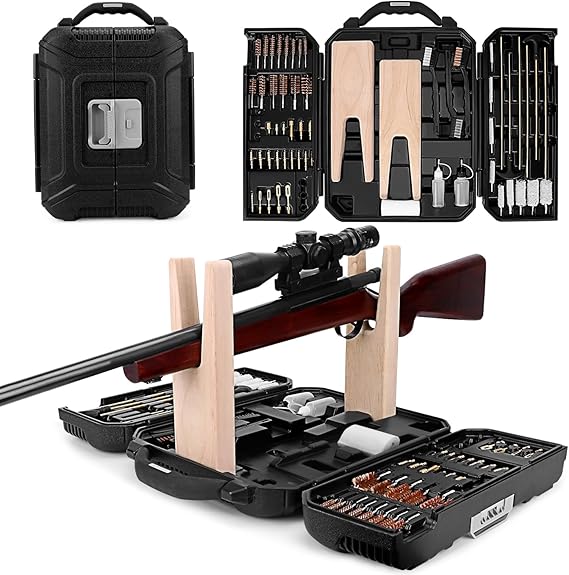 Universal Gun Cleaning Kit with Brass Stand