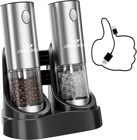 Electric Salt and Pepper Grinder Set