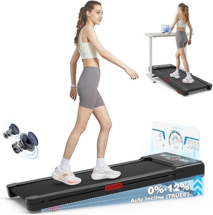 Trailviber Under-Desk Treadmill with Auto Incline