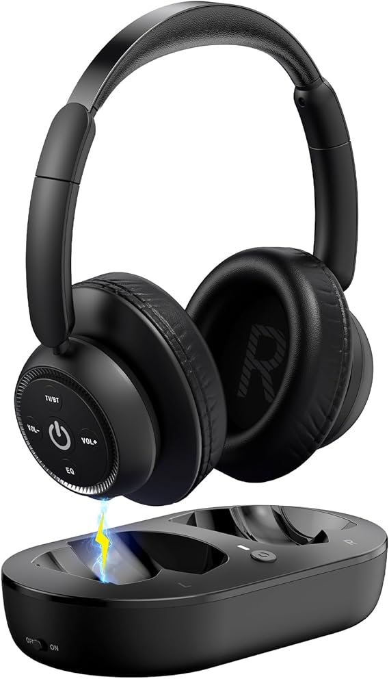 Wireless TV Headphones with Charging Base