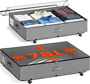 Rolling Under-Bed Storage Bins (2-Pack)